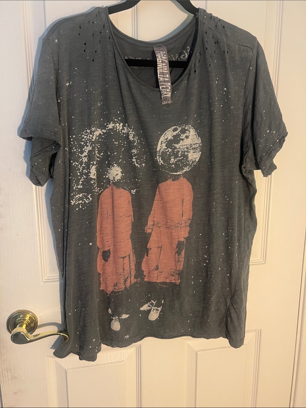 Magnolia Pearl Charcoal Short Sleeve Tee with Rust Graphic